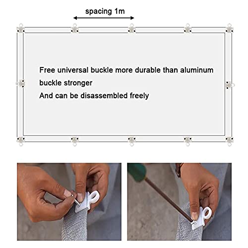 ALBN-Shading net Outdoor Shading Netting 80% Shading Rate HDPE Anti-UV for Garden Balcony Window with Free Universal Buckle (Color : White, Size : 2x4m)