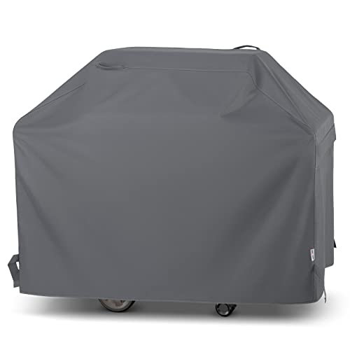 Unicook Grill Cover 55 Inch, Heavy Duty Waterproof BBQ Cover, Fade Resistant BBQ Grill Cover, Compatible with Weber, Char-Broil, Nexgrill and More Grills, Protect Your Grill Like New, Grey