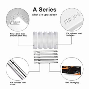 Hisencn 304 Stainless Steel Grill Parts Kit for Home Depot Nexgrill 720-0830H Gas Grill, Grill Burner, Heat Plate, Cooking Grids Replacement Parts