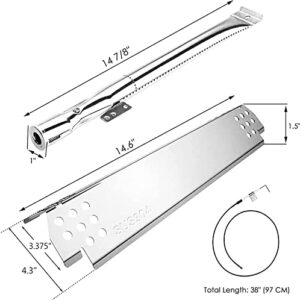 Hisencn 304 Stainless Steel Grill Parts Kit for Home Depot Nexgrill 720-0830H Gas Grill, Grill Burner, Heat Plate, Cooking Grids Replacement Parts