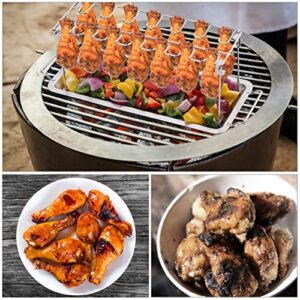 UNCO- Chicken Leg Rack for Grill with Drip Pan, 14 Slots Stainless Steel, Chicken Wing Rack for Smoker, Chicken Drumstick Rack, Chicken Stand for Smoker, Chicken Drumstick Holder, Grill Rack.