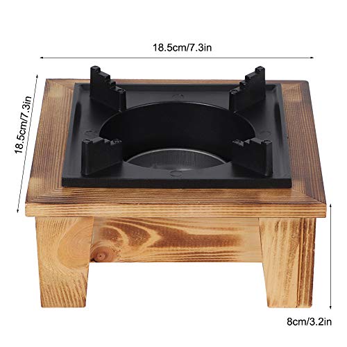 BBQ Alcohol Stove Wooden Shelf, Portable Barbecue Alcohol Oven Stove Furnace Kitchenware Cooking Utensil for Outdoor Picnic