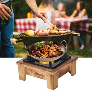 BBQ Alcohol Stove Wooden Shelf, Portable Barbecue Alcohol Oven Stove Furnace Kitchenware Cooking Utensil for Outdoor Picnic