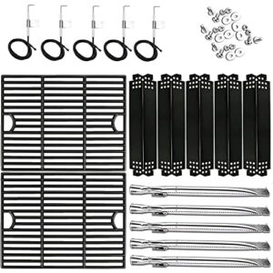 utheer grill replacement parts for home depot nexgrill 720-0830h, 5 burner 720-0888 720-0888n 720-0888s gas grill, included 5 grill burner tube, 5 heat plates, 2 cooking grate and 5 ignitor wire kit