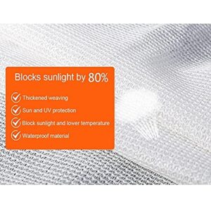 ALBN-Shading net Outdoor Shading Netting 80% Shading Rate HDPE Anti-UV for Garden Balcony Window with Free Universal Buckle (Color : White, Size : 3x5m)