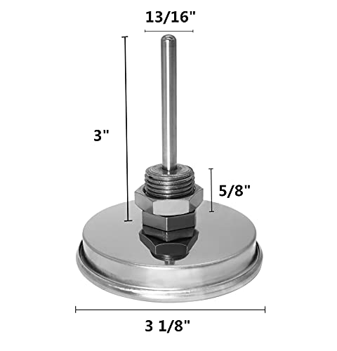 3 1/8 inch BBQ Thermometer Gauge 2 Pcs Charcoal Grill Pit Smoker Temp Gauge Grill Thermometer Replacement for Oklahoma Joe's Smokers, and Smoker Wood Charcoal Pit, Large Face Grill Thermometer