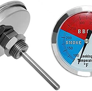 3 1/8 inch BBQ Thermometer Gauge 2 Pcs Charcoal Grill Pit Smoker Temp Gauge Grill Thermometer Replacement for Oklahoma Joe's Smokers, and Smoker Wood Charcoal Pit, Large Face Grill Thermometer