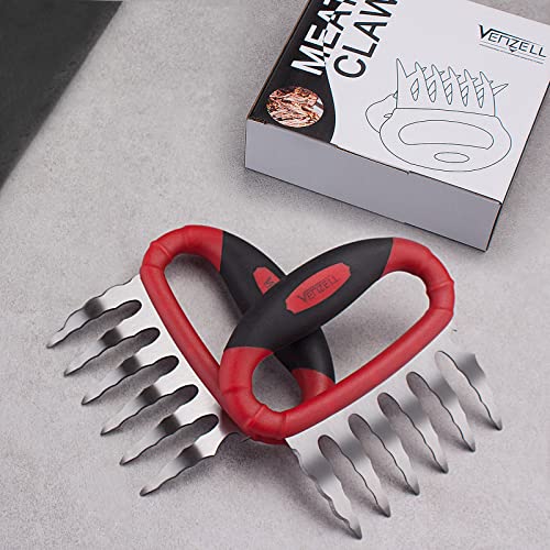 Meat Claws,VENZELL 3-in-1 Meat Shredder Claws with Bottle Opener and Cutter,Ultra Sharp Pork Claws with High-Grade Stainless Steel,for Shredding,Cutting,BBQ Smoker Slow Cooker Grilling Accessories