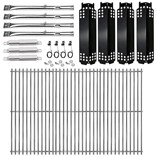 Hisencn Grill Replacement Parts for Charbroil 463436215, 463436214, 463436213, 463439915, 467300115, 463439914, 461372517, Grill Burner, Heat Plate, Crossover Tube with Cooking Grate