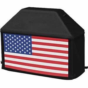 riverbend designs heavy duty bbq grill cover, large 58 inch waterproof dust cover fits most grills, american flag
