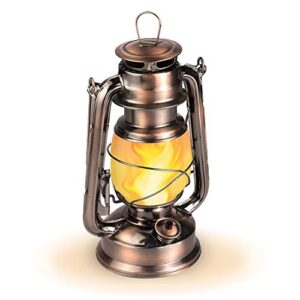 noryer vintage lantern 2 modes flame light antique copper led metal lantern, 9.3" decorative hanging lanterns christmas lanterns