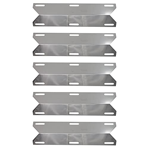 5-Pack BBQ Grill Heat Shield Plate Tent Replacement Parts for Perfect Flame 720-0522 - Old - Compatible Barbeque Stainless Steel Flame Tamer, Flavorizer Bar, Vaporizer Bar, Burner Cover 15"