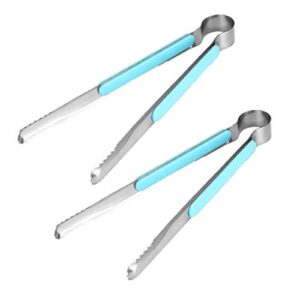 2pcs barbecue clip, stainless steel korean style heat resistant barbecue grill clip tongs for outdoor bbq supplies accessories