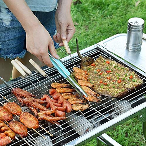 2Pcs Barbecue Clip, Stainless Steel Korean Style Heat Resistant Barbecue Grill Clip Tongs for Outdoor BBQ Supplies Accessories