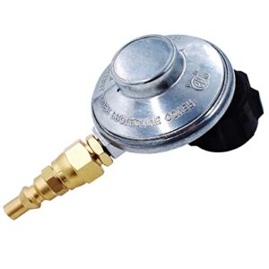 mensi 1/4" quick connect propane low pressure regulator for 20lbs tank cylinder withused on grill for rv motorhomes quick disconnect hose