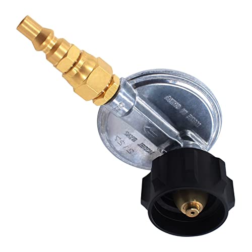MENSI 1/4" Quick Connect Propane Low Pressure Regulator for 20lbs Tank Cylinder withUsed on Grill for RV MotorHomes Quick Disconnect Hose