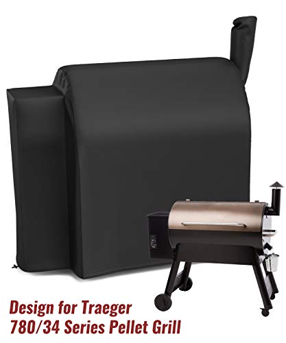 NUPICK Grill Cover for Traeger 780 / 34 Series, Zipper Design, Heavy Duty and Waterproof Pellet Cover for Traeger Texas Pro 34 Grills