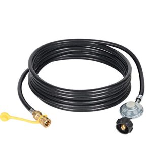 ggc 12 ft propane hose with regulator -3/8 quick connect disconnect replacement for mr. heater big buddy indoor/outdoor heater, type 1 connection x quick connect fittings