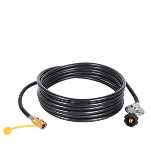 GGC 12 FT Propane Hose with Regulator -3/8 Quick Connect Disconnect Replacement for Mr. Heater Big Buddy Indoor/Outdoor Heater, Type 1 Connection x Quick Connect Fittings