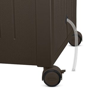 Suncast Resin 77 Quart Wicker-Look Outdoor Patio Cooler with Wheels, Java