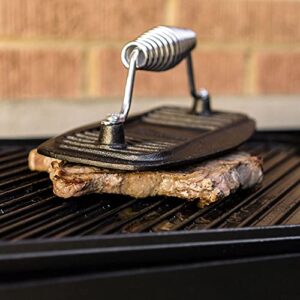 BBQ Dragon Cast Iron Barbecue Press, BBQ Grill Press, Grill Accessories, Griddle Weight, Meat Press, Best for Removing Unwanted Fat, Paninis & Sandwiches, Hamburgers and Steaks