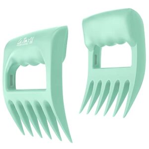 bear claws meat shredder for bbq - perfectly shredded meat, pork shredder claw x 2 for barbecue, smoker, grill (light green)