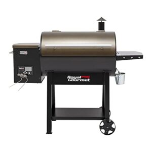 royal gourmet pl2032 wood pellet grill on clearance with intelligent digital control system & auto-feed system, 786 square inches of cooking area, bronze