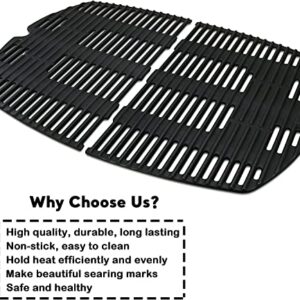 Uniflasy 7646 Cooking Grates for Weber Q300 Q320 Q3000 Q3200 Series Gas Grills Grill Parts Cast Iron Grill Grates Replacement for Weber Q300 2 Pack
