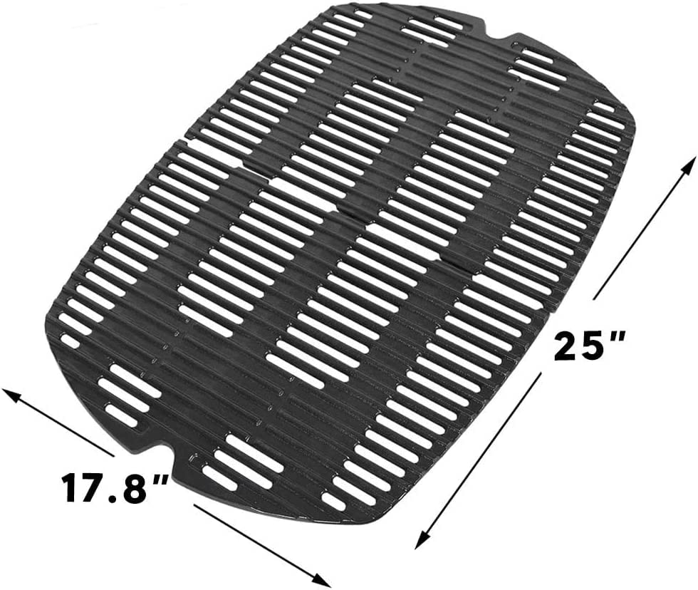 Uniflasy 7646 Cooking Grates for Weber Q300 Q320 Q3000 Q3200 Series Gas Grills Grill Parts Cast Iron Grill Grates Replacement for Weber Q300 2 Pack