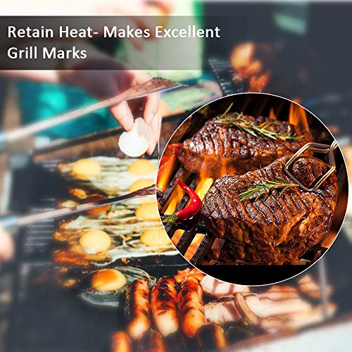 Rejekar Porcelain Cast Iron Grill Grates Cooking Grid Replacement for Charbroil 463436213, 463436214, 463436215, 463440109 Gas Grills 16 7/8" BBQ Grates Replacement Parts