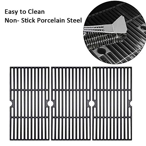 Rejekar Porcelain Cast Iron Grill Grates Cooking Grid Replacement for Charbroil 463436213, 463436214, 463436215, 463440109 Gas Grills 16 7/8" BBQ Grates Replacement Parts