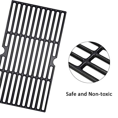 Rejekar Porcelain Cast Iron Grill Grates Cooking Grid Replacement for Charbroil 463436213, 463436214, 463436215, 463440109 Gas Grills 16 7/8" BBQ Grates Replacement Parts