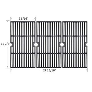 Rejekar Porcelain Cast Iron Grill Grates Cooking Grid Replacement for Charbroil 463436213, 463436214, 463436215, 463440109 Gas Grills 16 7/8" BBQ Grates Replacement Parts