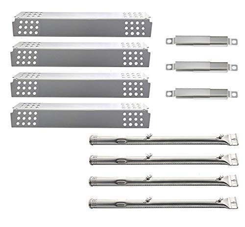 Votenli S9732A (4-Pack) S1473A (4-Pack) 16 7/16" Heat Plate and Burner Replacement for Charbroil 463241013, 463241313, 463241314, 463241413, 463241414, 466241013, 466241313, 466241413