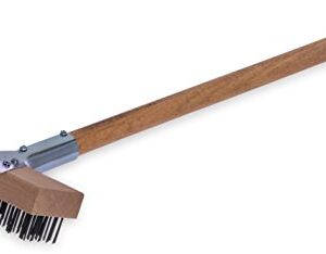 Carlisle FoodService Products Wood Oven Grill Brush & Scraper with Handle, 30 Inches, Natural