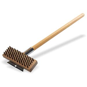 Carlisle FoodService Products Wood Oven Grill Brush & Scraper with Handle, 30 Inches, Natural