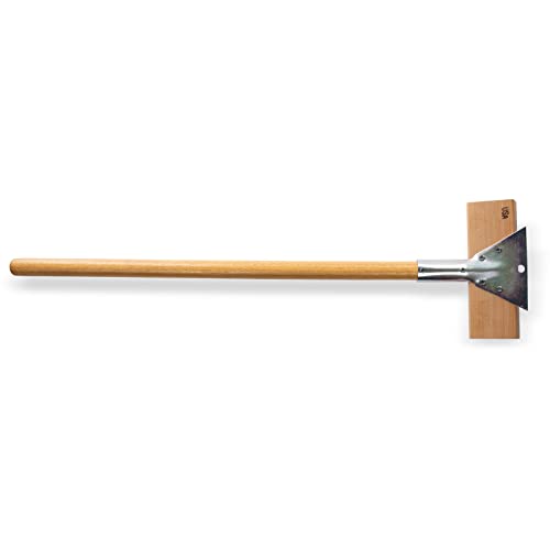 Carlisle FoodService Products Wood Oven Grill Brush & Scraper with Handle, 30 Inches, Natural