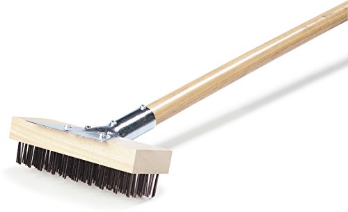 Carlisle FoodService Products Wood Oven Grill Brush & Scraper with Handle, 30 Inches, Natural