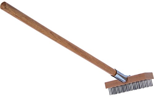 Carlisle FoodService Products Wood Oven Grill Brush & Scraper with Handle, 30 Inches, Natural