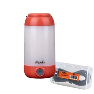 fenix cl26r led rechargeable camping lantern (red), white and red multi-directional lighting, with lumentac organizer