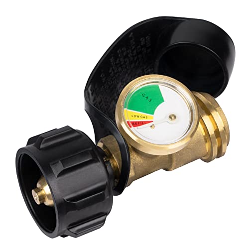 GASPRO Propane Refill Adapter for 1lb. Tanks, and Propane Tank Gauge Level Indicator