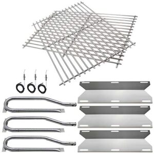 hisencn bbq repair kit replacement for jenn air gas grill 720-0336, 7200336, 720 0336 grill stainless steel burners,stainless steel heat plates stainless steel cooking grid grates & igniters