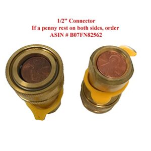 1/2" QDD LP Gas QUICK CONNECT/DISCONNECT CONNECTOR [8630] SOLID BRASS 1/2 PSIG Pressure 100 000 BTU Hour Capacity Input 1/2 Insert