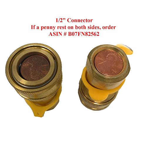 1/2" QDD LP Gas QUICK CONNECT/DISCONNECT CONNECTOR [8630] SOLID BRASS 1/2 PSIG Pressure 100 000 BTU Hour Capacity Input 1/2 Insert