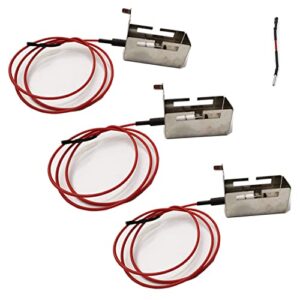 moasker grill igniter replacement kit with collector box for dcs gas grills models, stainless electrode and wire for dcs 27dbq, 27dbqr, 27dbr, 27dsbq, 27dsbqr (3-pack)