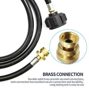 6FT Propane Adapter Hose 1lb to 20lb for Weber Q1200 Q1000 Gas Grill, for QCC1/Type1 Tank Connect to 1 lb Bulk Portable Appliances to 20 lb Propane Tank