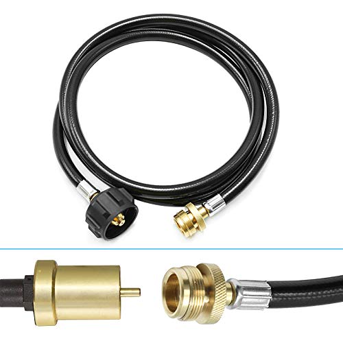 6FT Propane Adapter Hose 1lb to 20lb for Weber Q1200 Q1000 Gas Grill, for QCC1/Type1 Tank Connect to 1 lb Bulk Portable Appliances to 20 lb Propane Tank