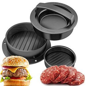 ipstyle burger press patty maker, non-stick hamburger mold kit for easily making delicious stuffed burgers, regular beef burger and perfect shaped patties, best indoor kitchen gadgets cooking (black)