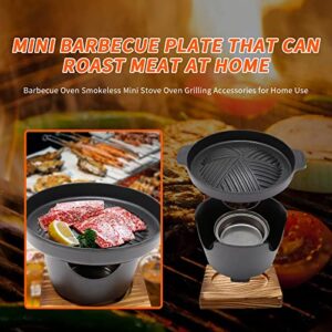 Saihisday 7" Single Person Grill Japanese Mini Hibachi Grill, Mini Tabletop Portable Grill, Korean BBQ Charcoal Grill, Heavy Duty Cast Aluminum Grill Platter