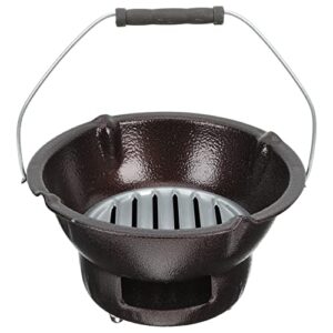 happyyami portable charcoal grill cast iron: tabletop charcoal bbq portable grill stove barbecue burner 1 set coffee